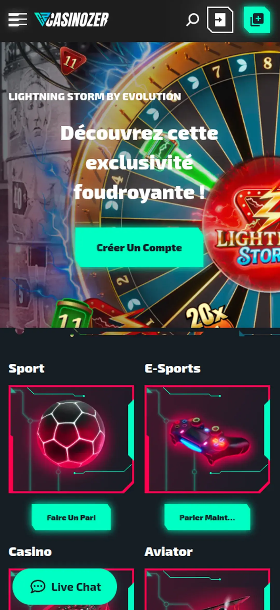 Casinozer Jeu mobile