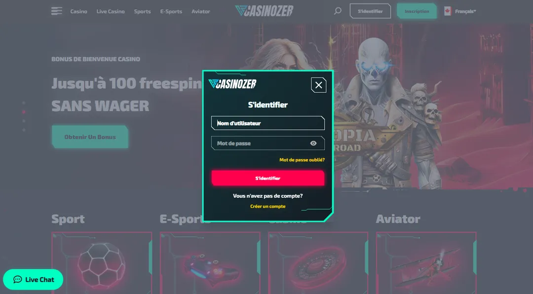 Casinozer Login